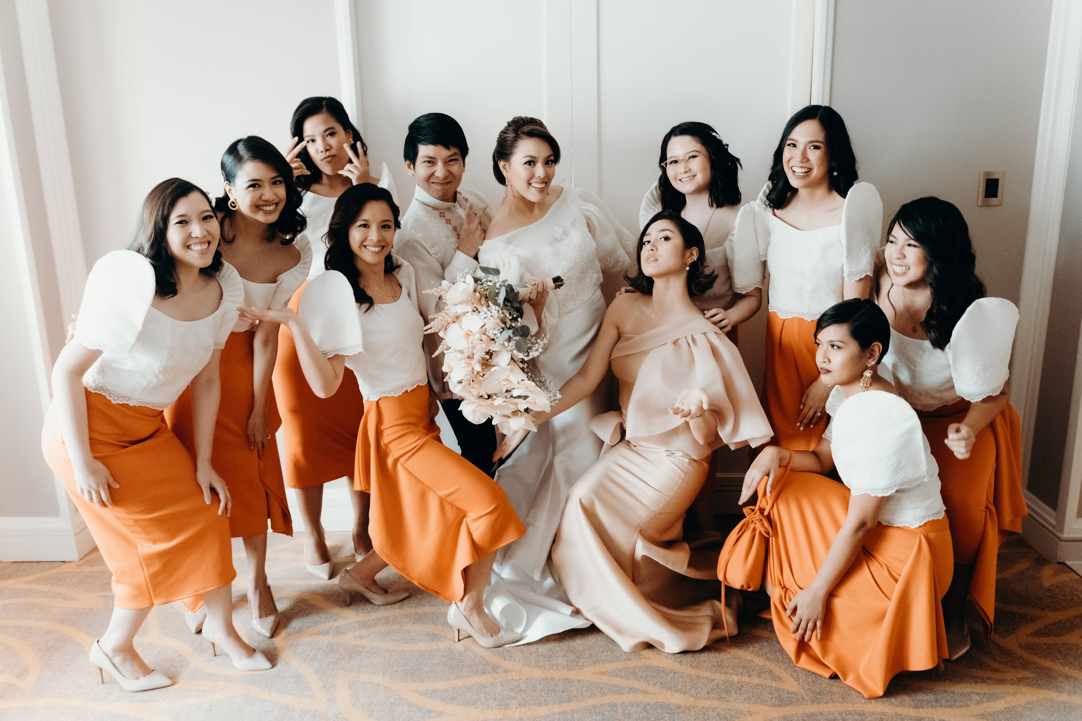 Modern filipiniana shop wedding entourage