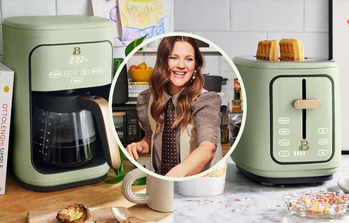 Beautiful 14-Cup Programmable Drip Coffee Maker with Touch-Activated  Display, Sage Green by Drew Barrymore 