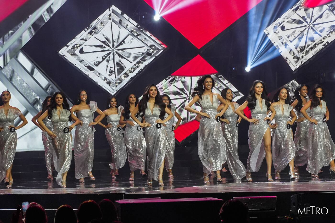 The Binibining Pilipinas 2024 candidates in their opening number