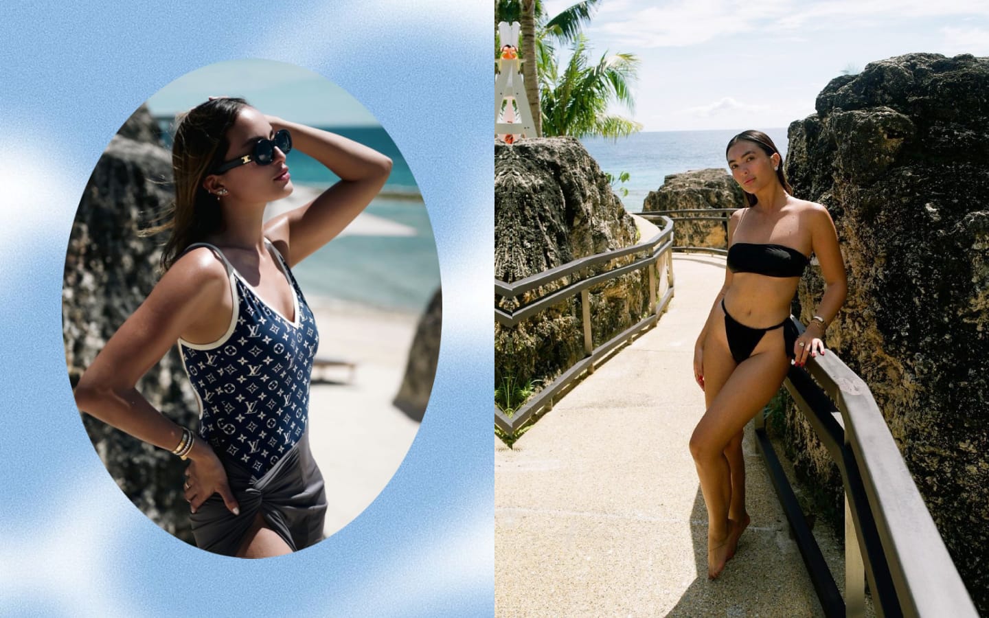 Pinay celebrities in monogram Louis Vuitton swimsuits