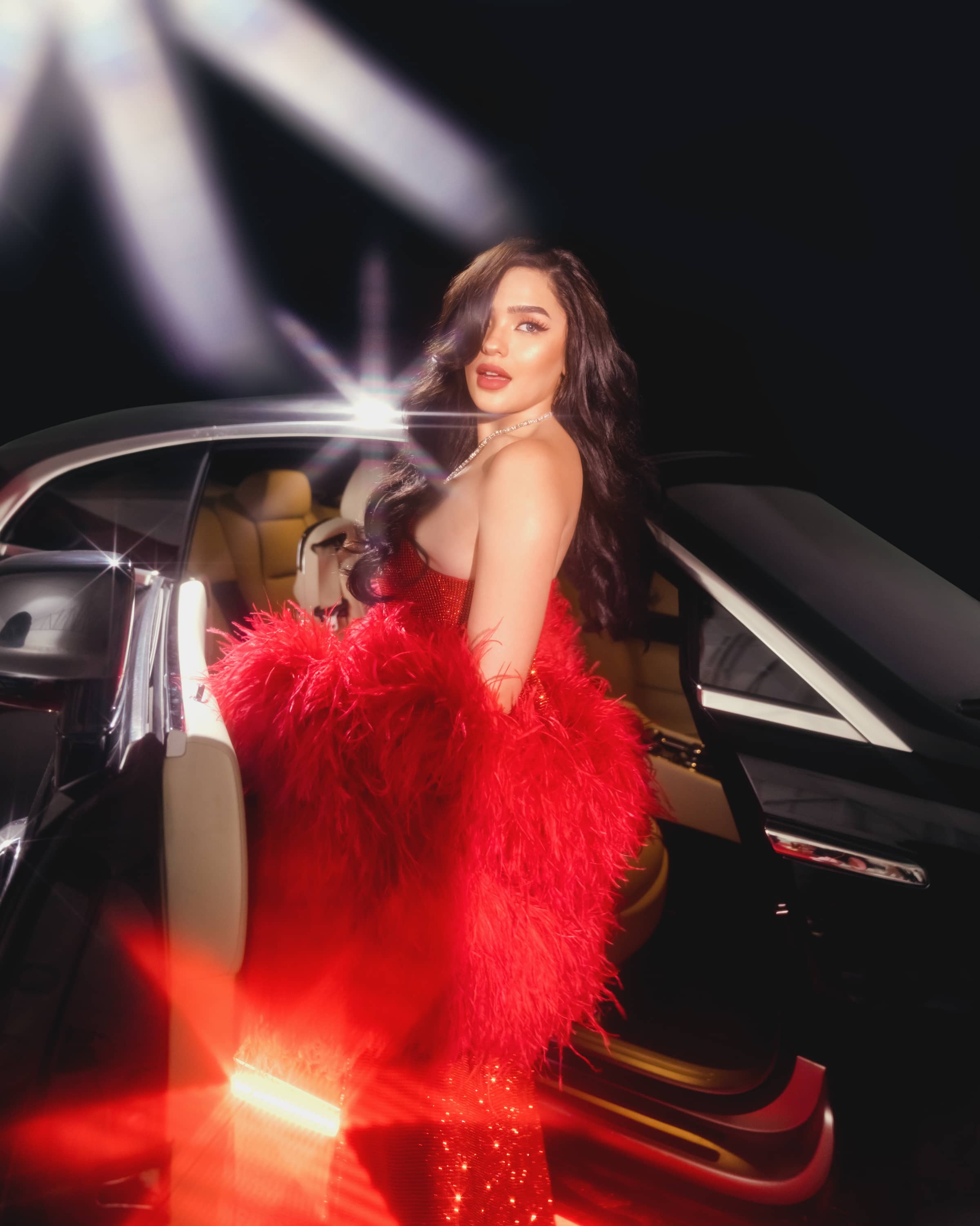 strapless open back dress Red Kendall Jenner Cut Out Cup Sleeves Sequins Celebrity Formal Dress –  Hoprom main image 0